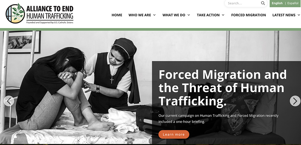 The website of the Alliance to End Human Trafficking (GSR screenshot)