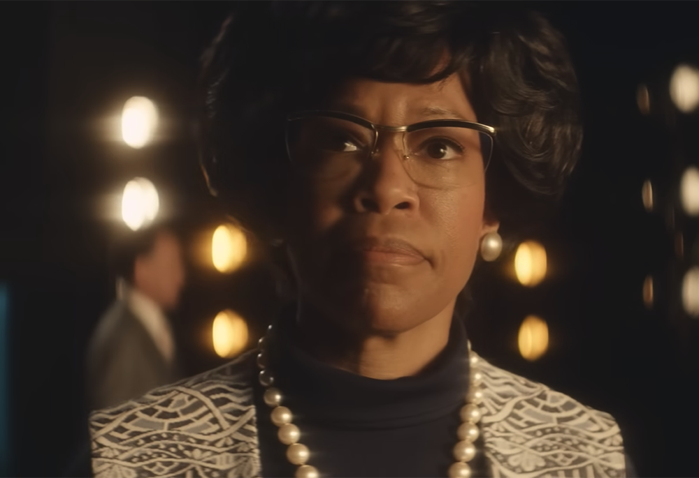Regina King stars as Shirley Chisholm in a screenshot from the trailer for the feature film "Shirley." (NCR screenshot/YouTube/Netflix)