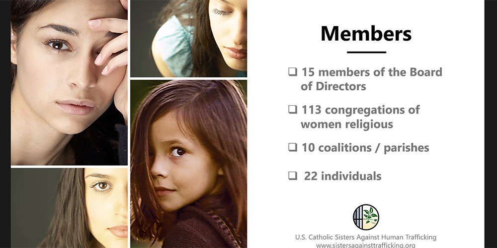 At a webinar Dec. 2 hosted by the Conrad N. Hilton Foundation's Catholic Sisters Initiative about human trafficking, Jennifer Reyes Lay, executive director of the U.S. Catholic Sisters Against Human Trafficking, gave participants a snapshot of the organiz