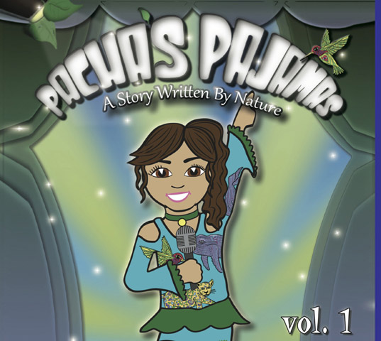 The album cover of "Pacha's Pajamas," a cartoon about a character named Pacha who is trying to change the world by focusing on environmental stability (CNS)
