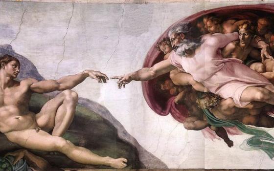 The Michelangelo paint, "Creation of Adam" 