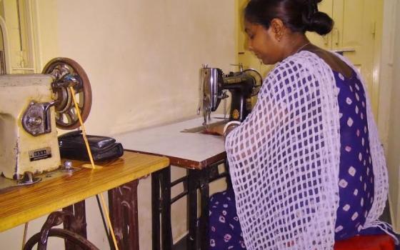 This is one of the first women to join the sisters as a staff member of the center teaches tailoring. She operates from the sisters’ center at Chetla in Kolkata. (Julian S. Das)