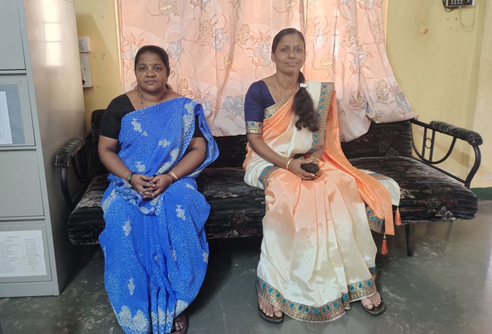 6.	Senior teachers Vinaya Prabha Rodrigues (left) and Sugandha Nayak