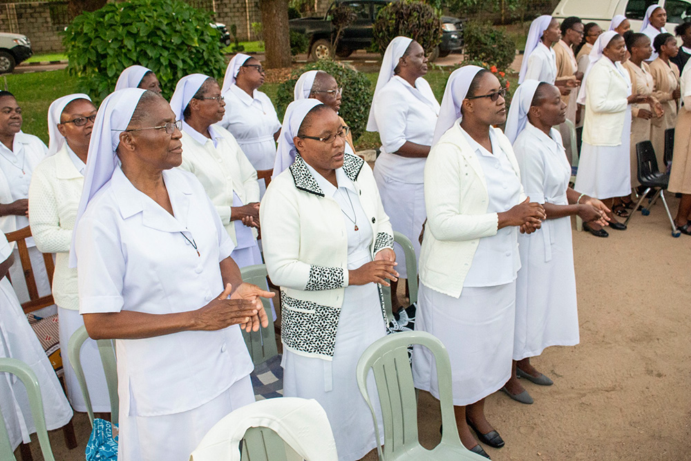 Religious Sisters of the Holy Spirit attend Mass for Pentecost on May 19 at Moreau House in Mazabuka, Zambia. (Courtesy of Religious Sisters of the Holy Spirit)