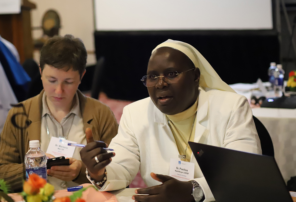 Sr. Pasilisa Namikoye, a member of the Little Sisters of St. Francis and the executive secretary of the Association of Sisterhoods of Kenya, participates in one of the sessions during the May 30 convening. (GSR photo/Doreen Ajiambo)