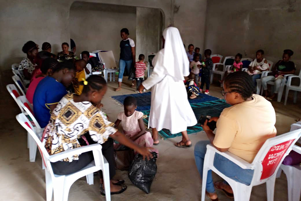 Sr. Rosemary Arrah celebrates foundress day with teenage mothers on Feb. 27, 2023, at Mamfe, a town in the southwest region of Cameroon. (Rosemary Arrah)