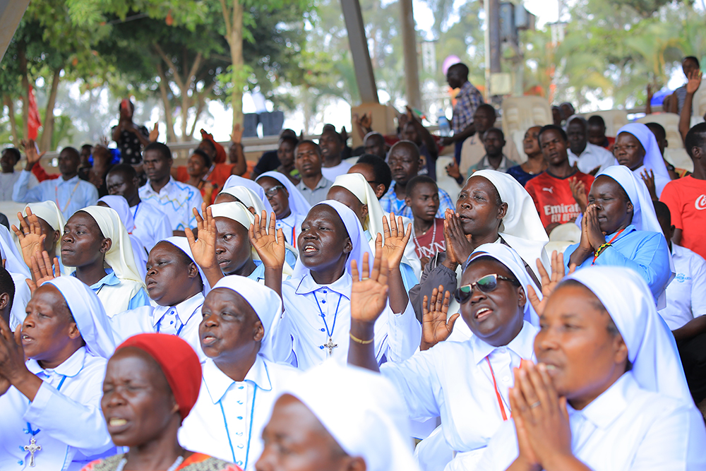 Some of the Catholic sisters attend Mass at the Catholic Martyrs' Shrine of Namugongo in Kampala, Uganda's capital, on June 3, during the Martyrs Day celebrations. (GSR photo/Gerald Matembu)