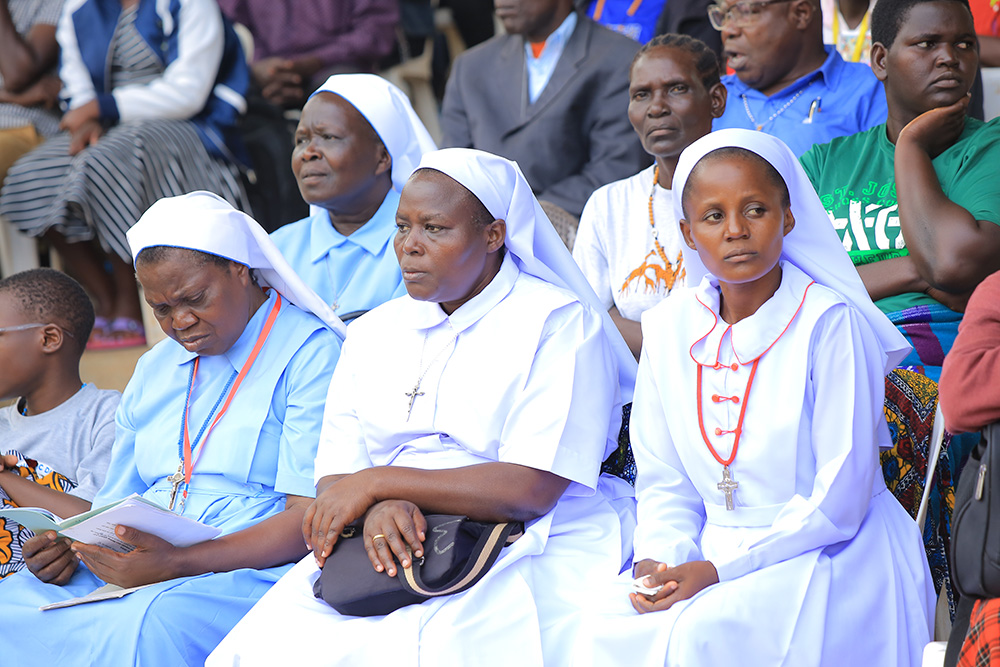 Catholic sisters are among thousands of pilgrims attending mass at the Catholic Martyrs' Shrine of Namugongo in Kampala, Uganda's capital, on June 3, during the Martyrs Day celebrations. (GSR photo/Gerald Matembu)