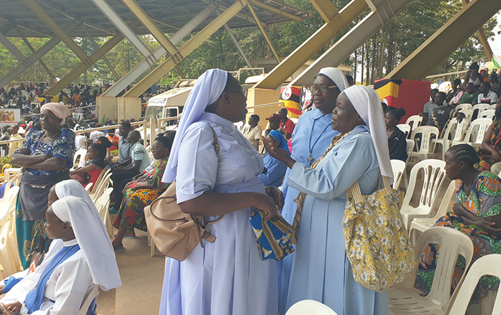 Some of the Catholic sisters arrive at the Catholic Martyrs' Shrine of Namugongo in Kampala, Uganda's capital, on June 3 to attend the Mass during the Martyrs Day celebrations. (GSR photo/Gerald Matembu)