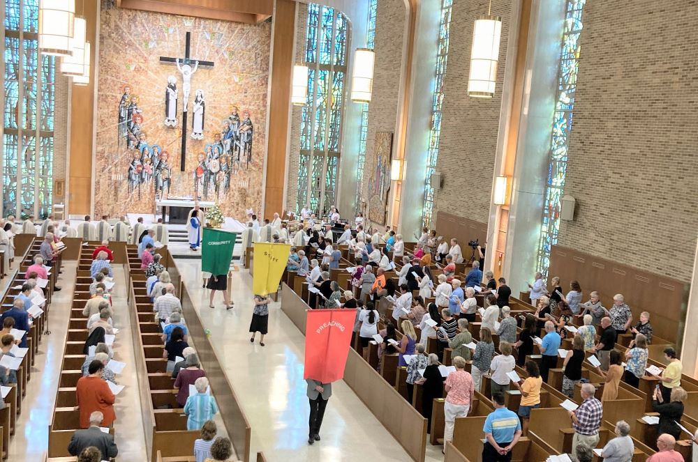 Four Springfield Dominican Sisters will attend the National Eucharistic Congress in IRecessional for the Mass celebrating the community's 150th anniversary Aug. 19, 2023. 