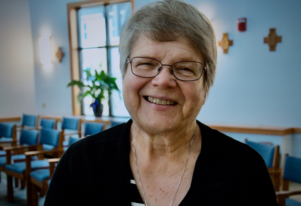 Sr. Kathy Brazda, president of the Congregation of St. Joseph, is seen in the chapel of the order's convent in Kalamazoo, Michigan, on July 19. Brazda will become president of LCWR on Aug. 16. (GSR photo/Dan Stockman)