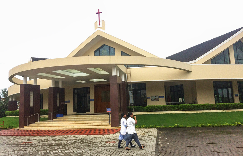 Two nursing students of Father Muller Medical College Hospital, Mangalore, southwestern India. The campus accommodates hundreds of health professionals in a safe environment. (Thomas Scaria)