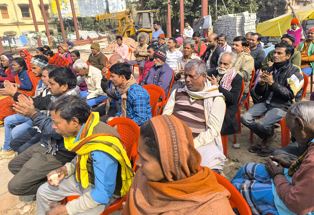 Vendors are gathered in Patna, India, at Kadam Kuan on Vendor's Day, Jan. 20, 2024. Sr. Dorothy Fernandes and others work with the vendors to support their livelihoods, Fernandes has served in Patna for 27 years. (Sudarshan Kumar)