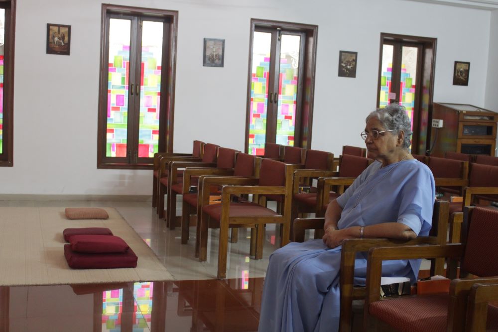 Sr. Marion Chemmanoor, 90, spends her time in prayer.