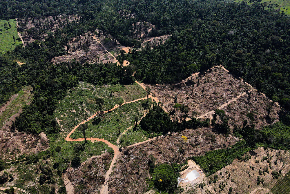 A view shows a deforested area in the middle of the Amazon rainforest near the Transamazonica highway in the municipality of Uruara, Brazil, July 14, 2021. (OSV News/Reuters/Bruno Kelly)