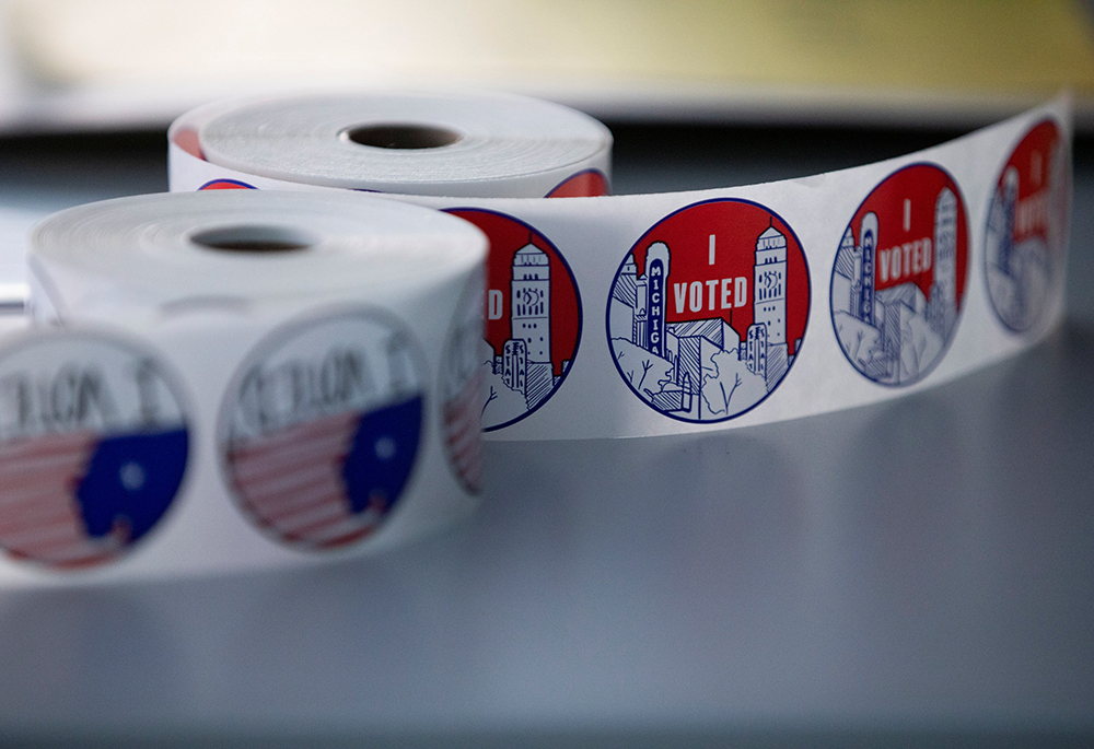 "I Voted" stickers are seen Sept. 24, 2020, in Ann Arbor, Michigan. (OSV News/Reuters/Emily Elconin)