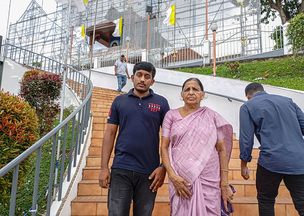 Philomina Joseph, a member of Fathima Matha Church in Chettuthodu, visits St. Alphonsa Pilgrim Centre, Bharanganam, near Palai, southwestern India, after the nuns visited her for the home mission. (Thomas Scaria)