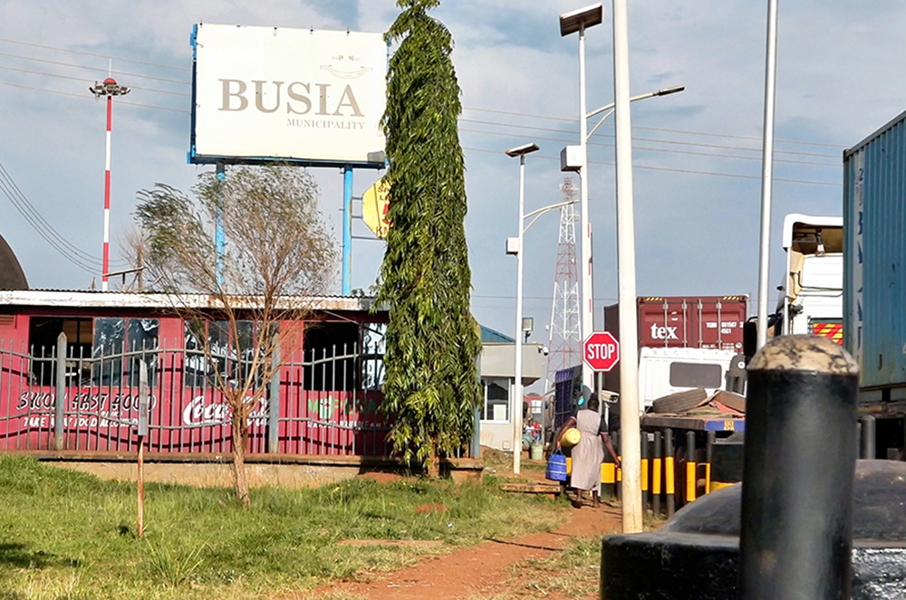 A sign stands near Busia One Stop Border Post, situated between Kenya and Uganda. (GSR photo/Doreen Ajiambo)