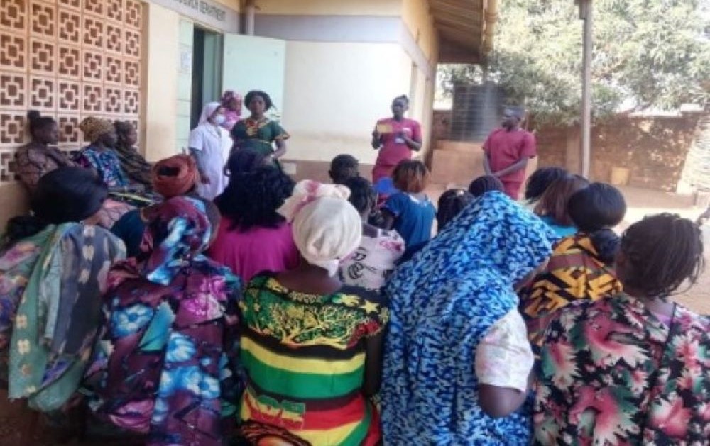 Catholic Health Training Institute midwifery students give a health talk to expectant mothers.