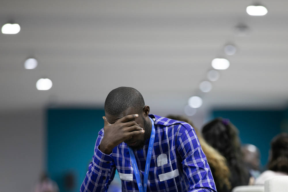 Negotiations extended for more than 30 hours than scheduled at the United Nations climate change conference, known as COP29, in Baku, Azerbaijan. In the end, countries adopted a new target for climate finance of mobilizing $300 billion by 2035 to developing countries. (UN Climate Change/Kiara Worth)