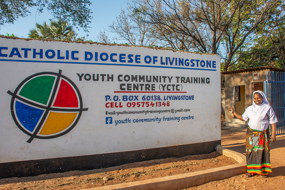 Baptistine Sr. Evelyn Bwalya at the Youth Community Training Centre near Victoria Falls (Derrick Silimina)