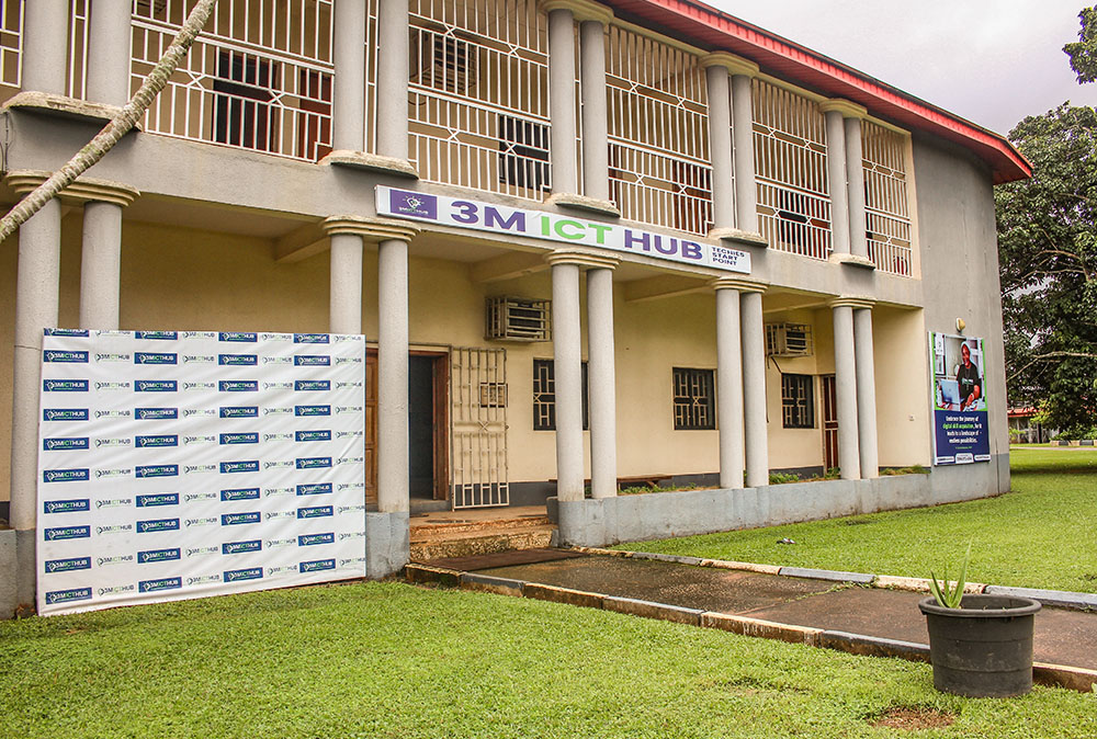 A building housing the 3M ICT Hub, a digital training center where young Nigerians learn digital skills. The center is run by the Medical Missionaries of Mary. (GSR photo/Valentine Benjamin)