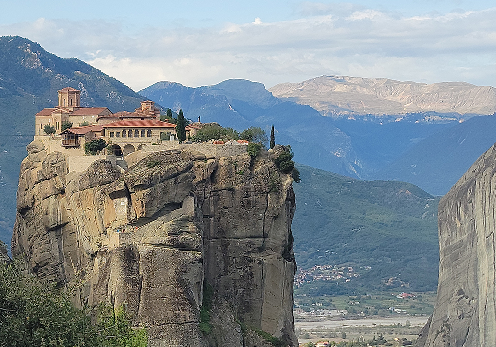 More than 100 miles outside the city of Thessaloniki, in northwestern Greece, is the rock formation Meteora, which translates to "suspended in midair." (GSR photo/Gail DeGeorge)