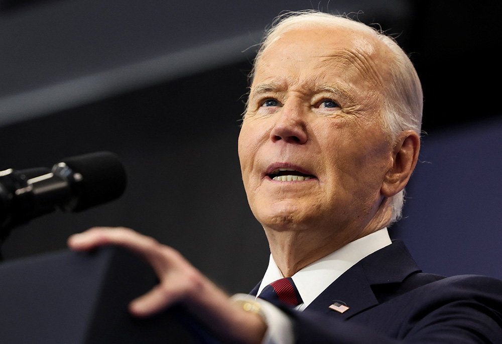 U.S. President Joe Biden delivers remarks on the economy at the Brookings Institution Dec. 10 in Washington. (OSV News/Reuters/Kevin Lamarque)