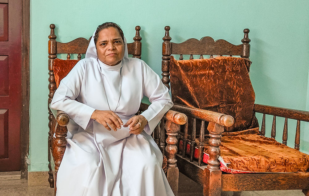 Visitation Sr. Metilda Lawrence at her convent explains about the crisis they face following the eviction notice. (Thomas Scaria)