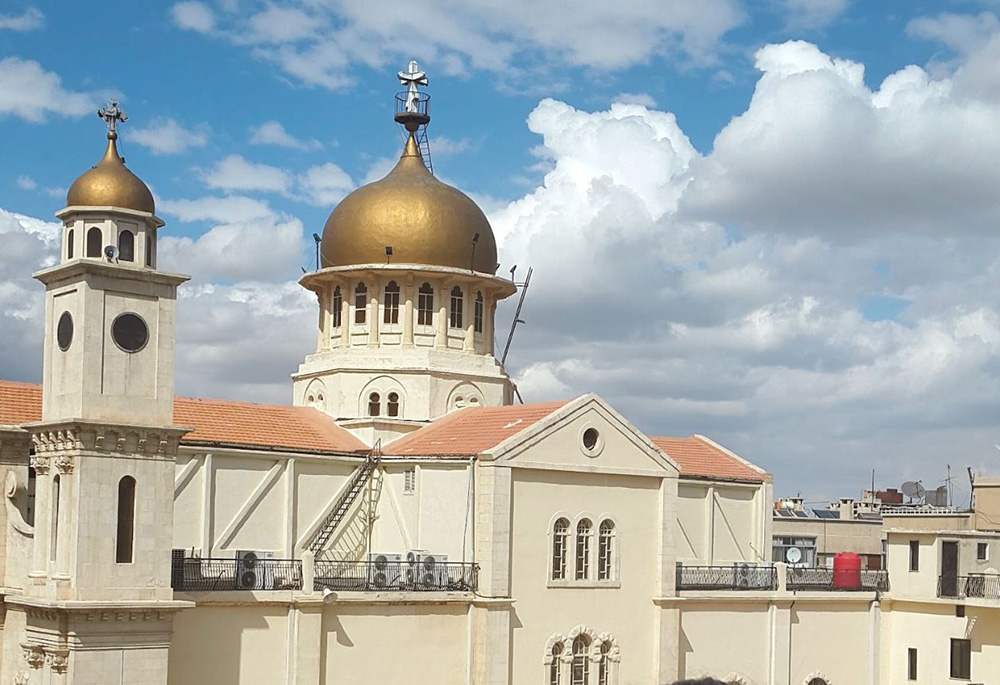 The Orthodox Holy Cross Church is seen in the view from the family house of Monique Tarabeh in Syria. (Monique Tarabeh)