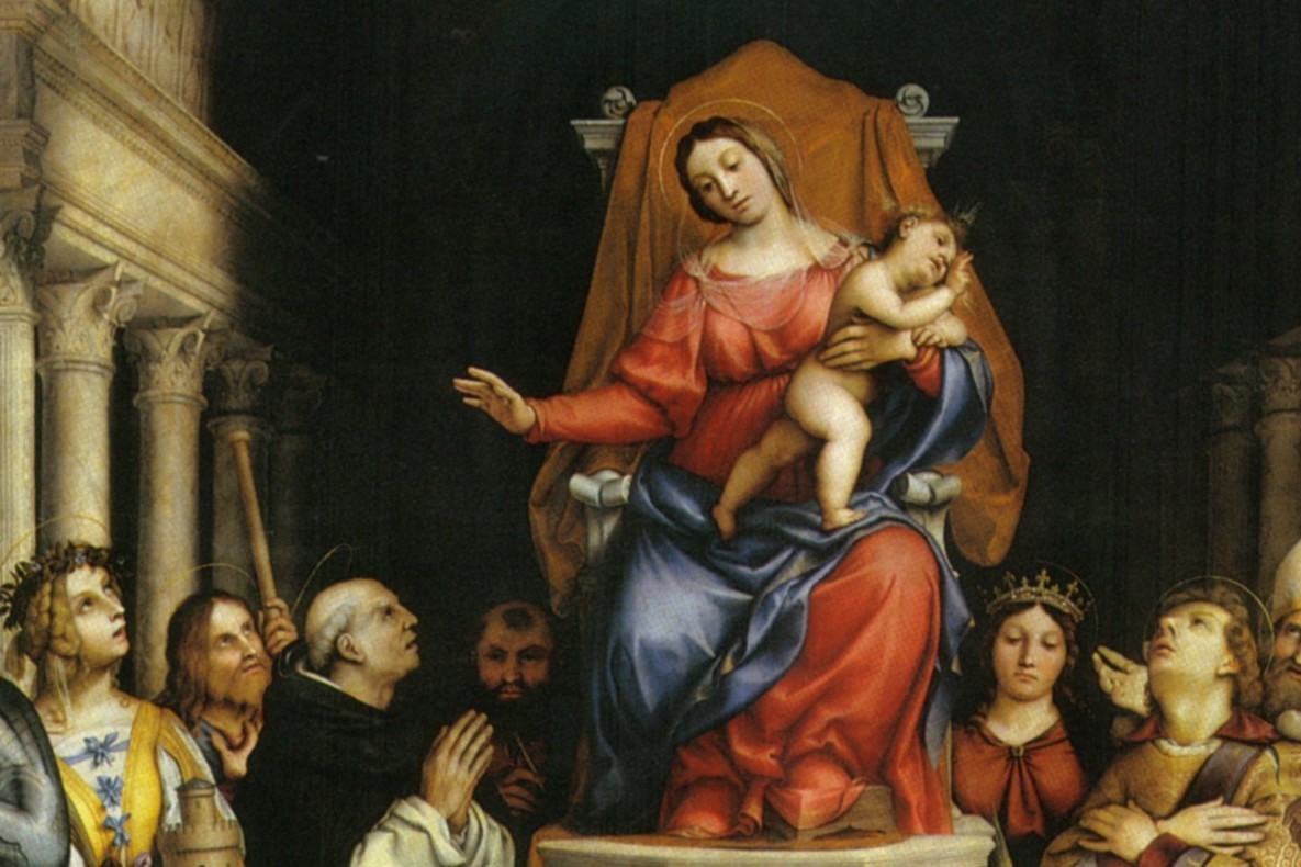 Retablo Martinengo (detalle), óleo de Lorenzo Lotto. (Foto: Wikimedia Commons)