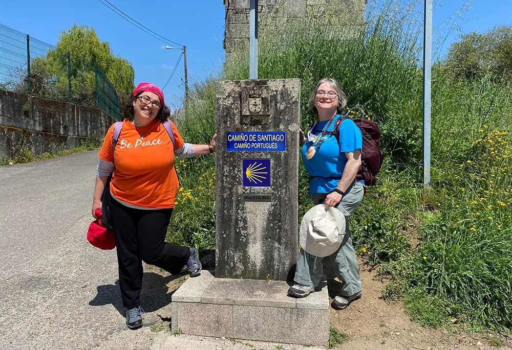 Sr. Ana González and Sr. June Fitzgerald at the start of their pilgrimage (Courtesy of Ana González)