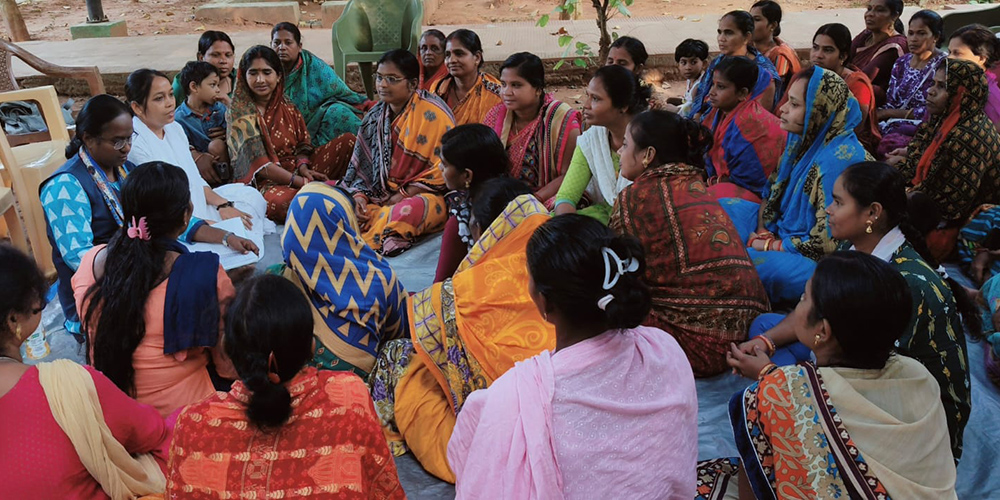 Sr. Sujata Jena conducted an awareness program on women and the law for women living in a slum on Nov. 19, 2024. (Courtesy of Sr. Sujata Jena)