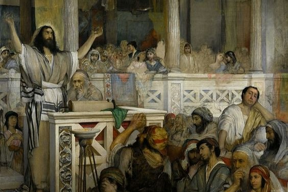 Jesús enseñando en Cafarnaúm, óleo de Maurycy Gottlieb, entre 1878 y 1879. (Foto: Wikimedia Commons/obra de dominio público)