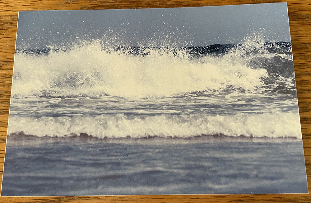 A photo taken of ocean waves crashing to the shore by Sr. Joan Sauro (Courtesy of Joan Sauro)