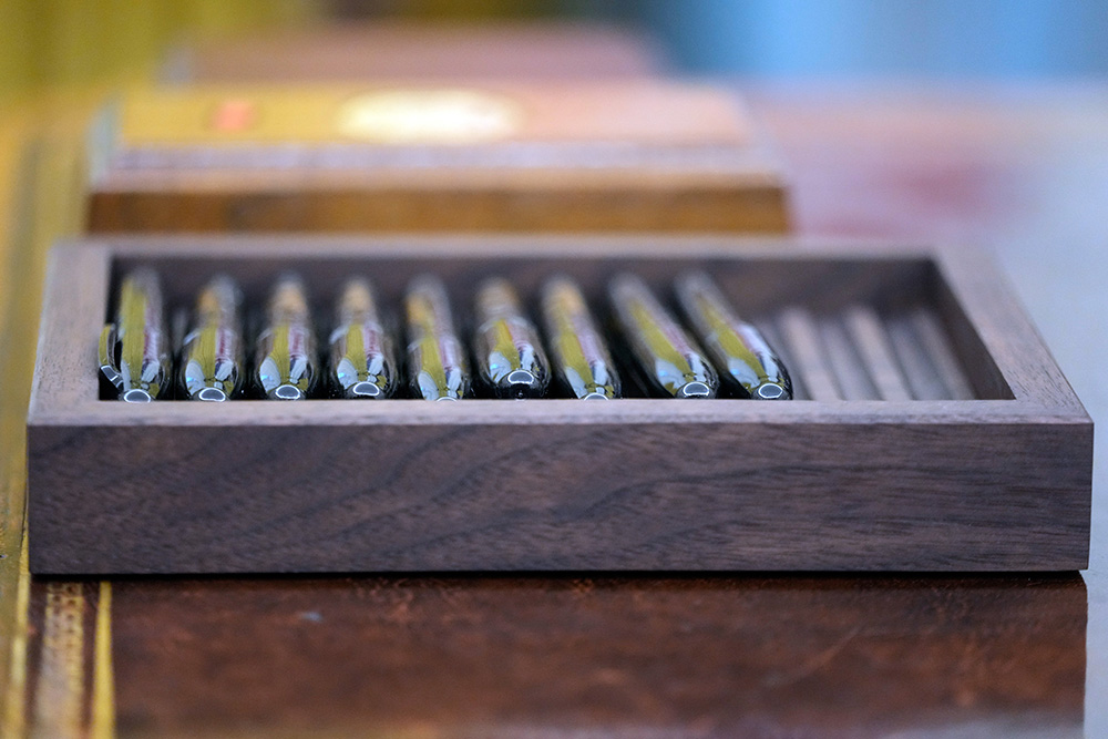 Pens being used by President Donald Trump to sign executive orders are seen in a tray in the Oval Office of the White House Jan. 23, 2025, in Washington. (AP/Ben Curtis)