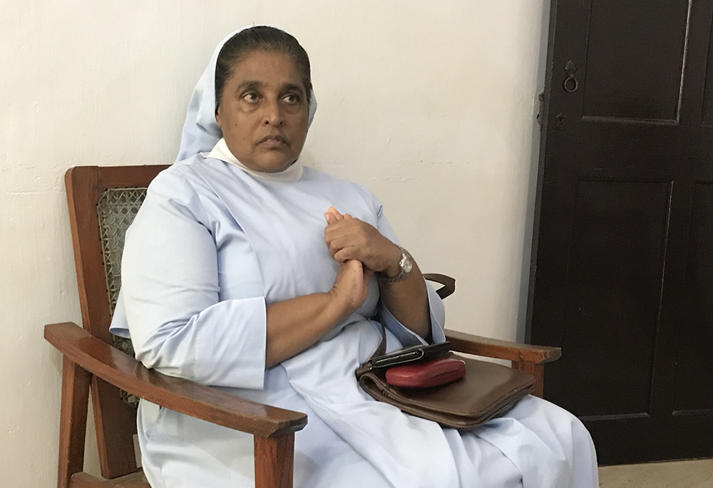 Salvatorian Sr. Princy Fernandopulle at her office at Children of Joy Child Development Center in Wattala, near Colombo, Sri Lanka. She explains the challenges in deinstitutionalizing child care and the steps taken by five women's congregations. (Thomas Scaria)