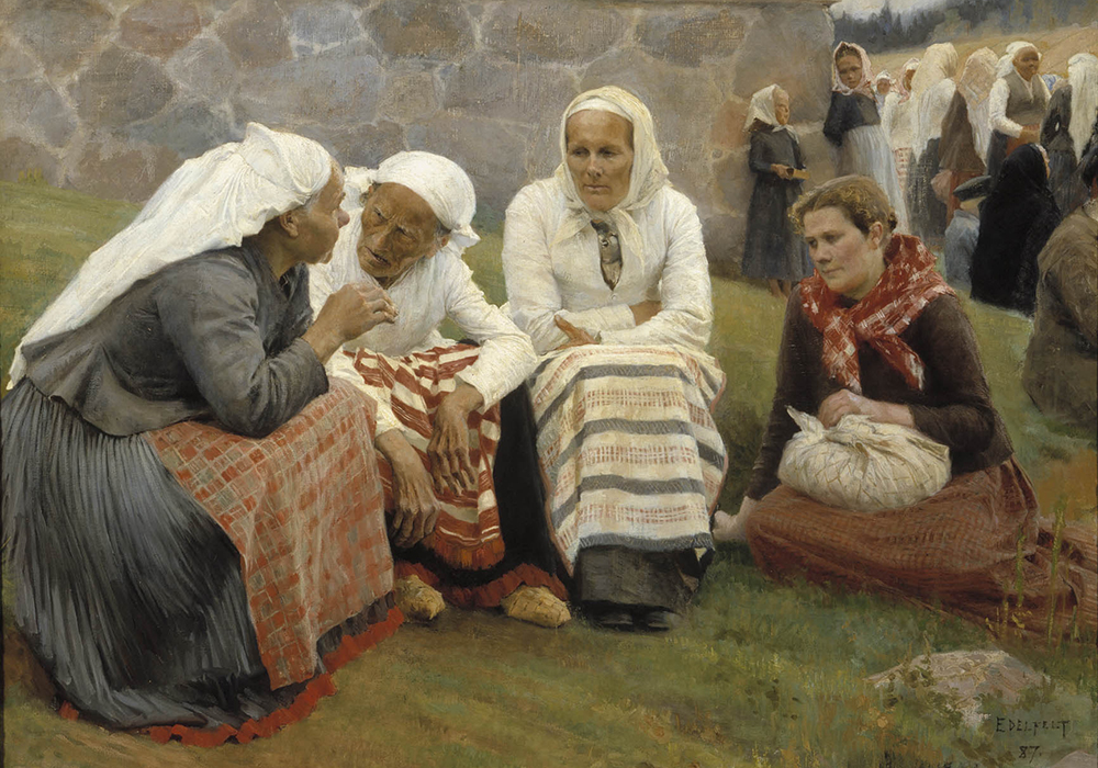 "Women Outside the Church at Ruokolahti," an 1887 painting by Albert Edelfelt (Wikimedia Commons/kansallisgalleria.fi)