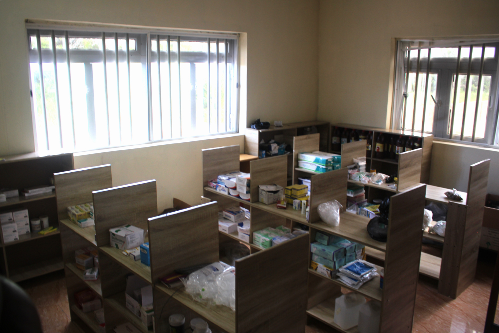 Pharmaceutical department of the clinic where drugs are stored and sold to patients