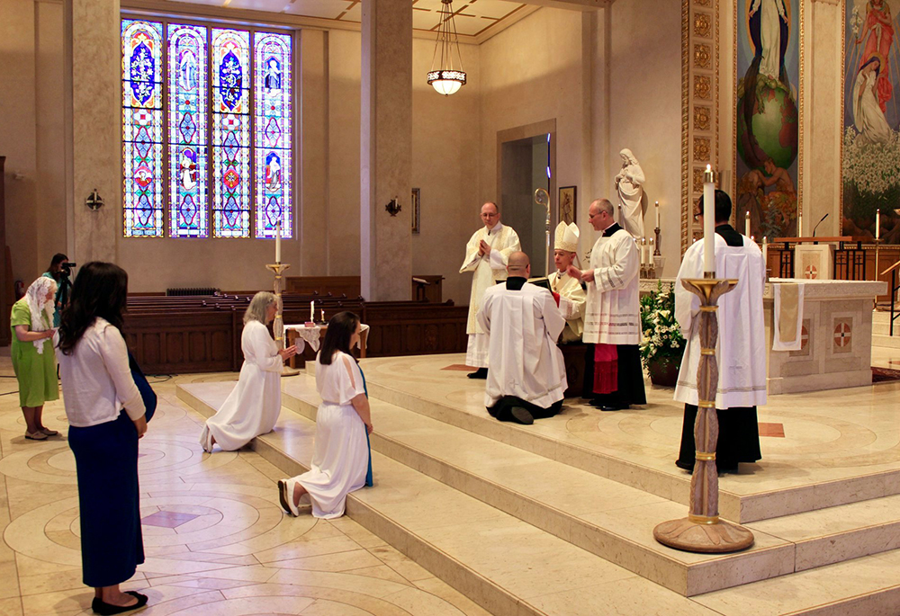 Miriam Marston, a consecrated virgin of the Archdiocese of Portland in Oregon, is consecrated in 2020, by Archbishop Alexander Sample. (Courtesy of Miriam Marston)