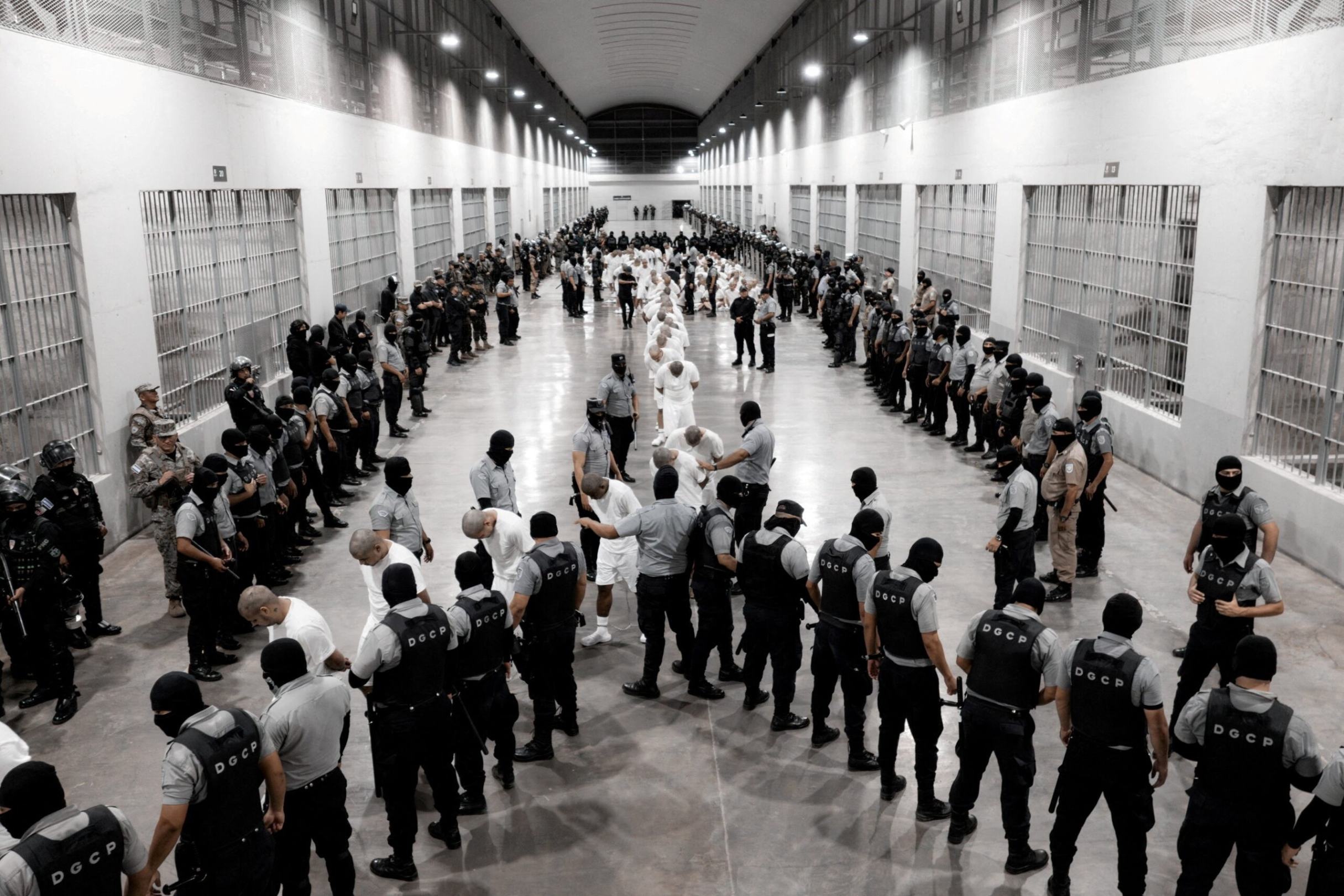 Salvadoran police officers escort a suspected member of the Venezuelan gang, Tren de Aragua, in Tecoluca, El Salvador, on March 16, 2025, who was recently deported by the U.S. government to be imprisoned in the Terrorist Confinement Center (CECOT), as part of an agreement with the Salvadoran government. (OSV News/Presidential Press Office via Reuters) Salvadoran police officers escort a suspected member of the Venezuelan gang, Tren de Aragua, in Tecoluca, El Salvador, on March 16, 2025, who was recently deported by the U.S. government to be imprisoned in the Terrorist Confinement Center (CECOT), as part of an agreement with the Salvadoran government. (OSV News/Presidential Press Office via Reuters)