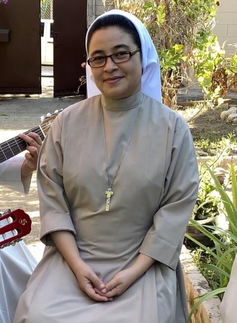 Sr. Claudia del Rosario Zaldaña, a Carmelite of St. Joseph who serves in Heredia, Costa Rica, poses for a photo January 30, 2022, in Potonico, El Salvador. (GSR photo/Rhina Guidos)