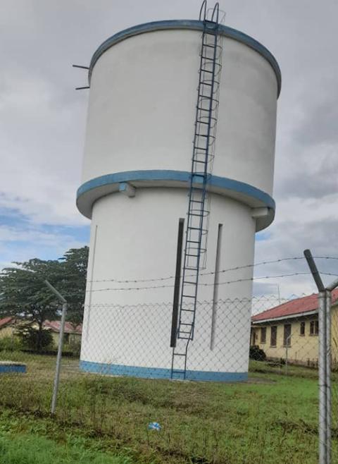 A water tank built by hand at the Franciscan Sisters of Charity's compound in the Ifumbo district of Tanzania (Courtesy of Sr. Senorina Lukwachala)