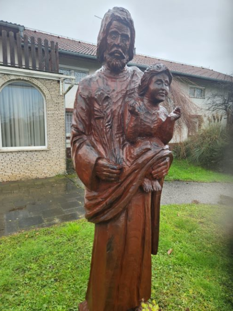 A statue of St. Joseph and the infant Jesus at the St. Joseph’s Home for Children, outside Zagreb, Croatia.