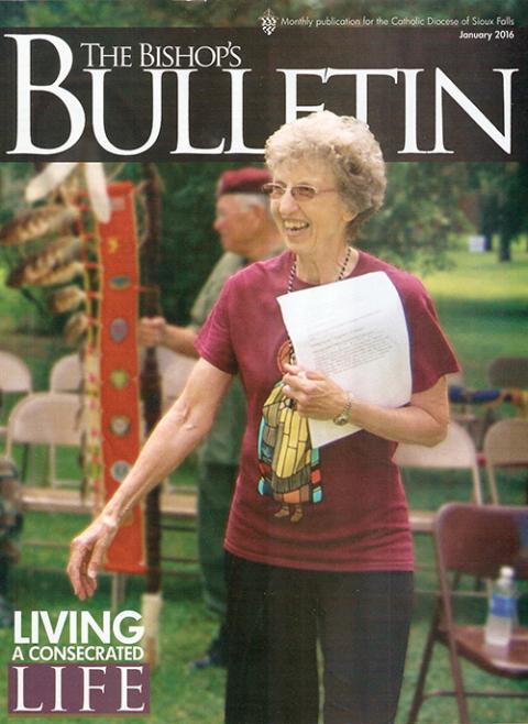 Sr. Miriam Shindelar, superior of the Oblate Sisters of the Blessed Sacrament, is shown on the cover of the Sioux Falls, South Dakota, diocesan magazine in 2016. (Courtesy of the Oblate Sisters of the Blessed Sacrament)