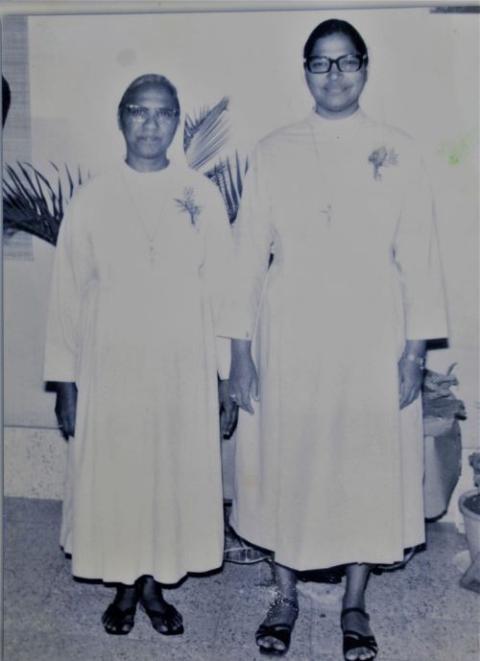 Sr. Marion Chemmanoor and the late Sr. Emilian Sebastian were the first aspirants from India to join the Missionary Sisters Servants of the Holy Spirit in India. 