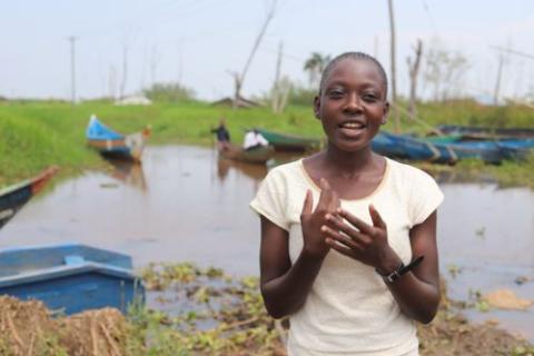 Eunice Nabwire, 19, left school at a young age to work in fishing.