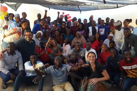 María Hernández con el equipo de Médicos sin Fronteras en Pulka, Nigeria. (Foto: Begoña Costillo)