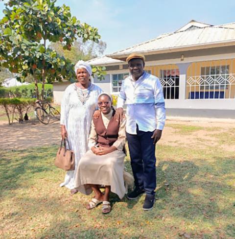 Sr. Sharon Clare Atinda visits her parents. (Courtesy of Maureen Ojil) 