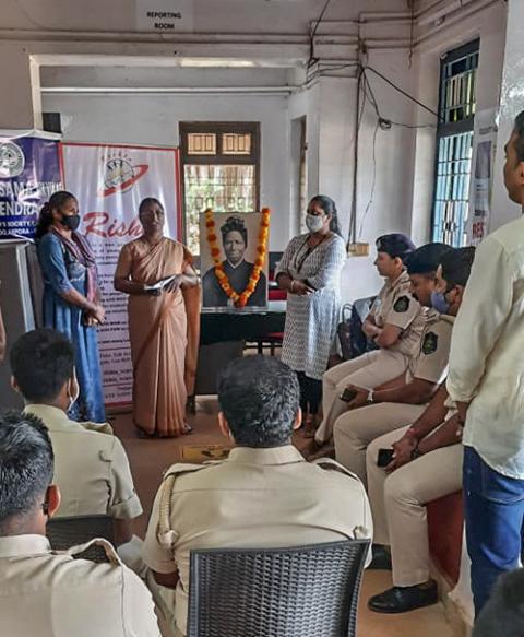 A human trafficking awareness session at the Calangute Police Station in Goa was held on the feast of St. Josephine Bhakita, the patron saint of the victims of human trafficking. (Courtesy of Grasy Rodrigues)